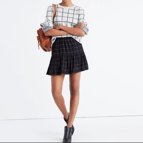 Madewell Dresses & Skirts - Windowpane Ruffle-Hem Skirt